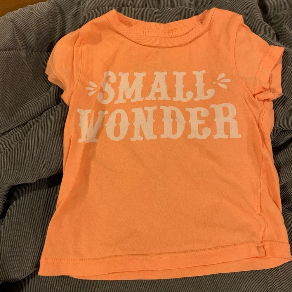 Peek T Shirt Small Wonder Short Sleeve Graphic Top Size 6 12 Months Orange